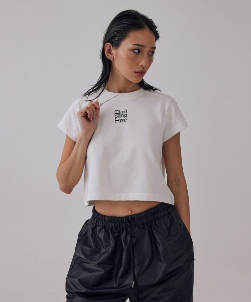 韓国商品/TREEMINGBIRD TMB Small Square Logo Crop T-shirts 트리밍버드(TREEMINGBIRD) TMB Small Square Logo Crop T-shirts