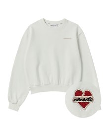 [WOMENS EDITION] 노맨틱 레터링 로고 하이 퀄리티 코튼 여성 스웨트 셔츠 아이보리