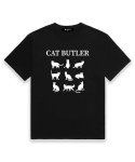 위씨(WISSY) CAT BUTLER 오버핏 반팔티셔츠 (WS010) 블랙