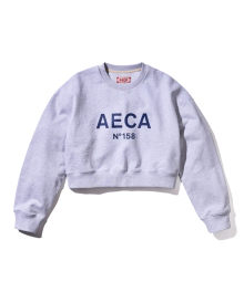 BIG LOGO CROP SWEAT-LIGHT GREY/NAVY