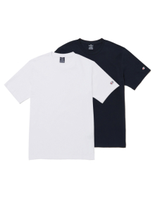 [2PACK] [EU] 베이직 반팔 티셔츠 2팩 (WHITE/NAVY)