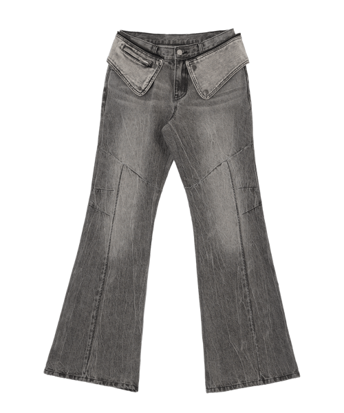 パンツ crack wash wide denim pants 大阪店WEB限定【Chikashitsu +】crack wash wide denim pants