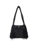 이우가마카라스(IUGAMAKARAS) Fringe Knitted Bag (Black)