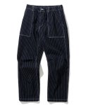 유니폼브릿지(UNIFORM BRIDGE) stripe denim fatigue pants blue rinsed