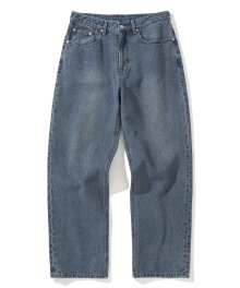 straight denim pants indigo washed