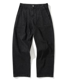 og fatigue denim pants 12oz black washed