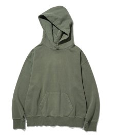 basic dyeing sweat hood pigment olive