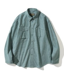 chambray pocket shirt green