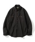 유니폼브릿지(UNIFORM BRIDGE) vintage stripe work shirt black