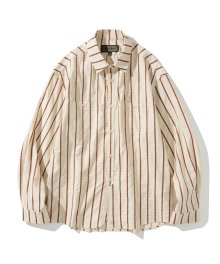 vintage stripe work shirt sand