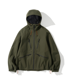 3layer wp hood jacket olive green