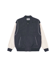 RIGID BASIC NO WASH DENIM VARSITY JACKET JUMPER