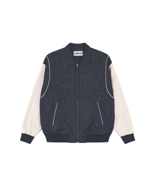 랩원오원(LAB101) RIGID BASIC NO WASH DENIM VARSITY JACKET JUMPER 상품 이미지