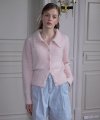 Hairy Collar Knit Cardigan [Pink]