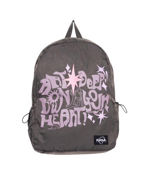 [IUGAMAKARAS]Printed Hidden Pocket Backpack/追跡付 이우가마카라스(IUGAMAKARAS) Printed Hidden Pocket Backpack