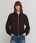 앤드로스(ANDROS) Torino Suede Leather Jacket (Deep Brown)