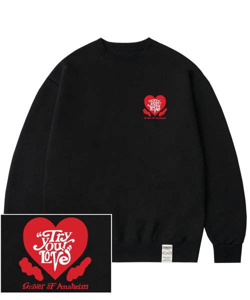 MUSINSA | GRAVER [UNISEX]TYL Heart Logo Sweatshirt_Black