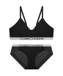 코데즈컴바인 이너웨어(CODES COMBINE INNERWEAR) 컴포트 코튼 브라렛 팬티 세트_블랙