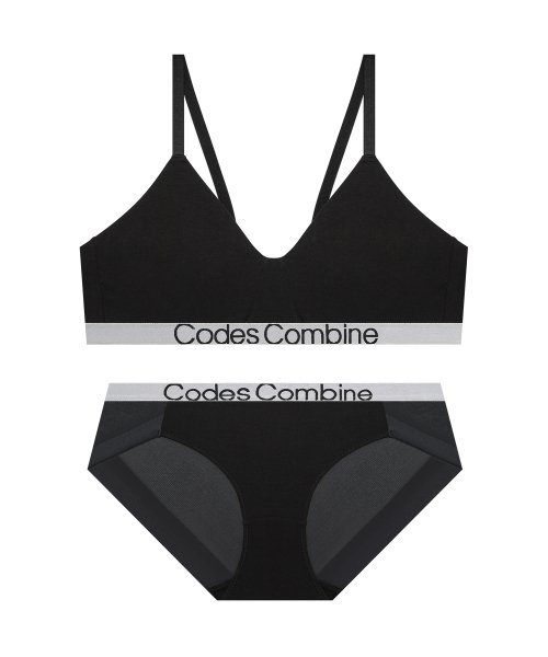 코데즈컴바인 이너웨어(CODES COMBINE INNERWEAR) 컴포트 코튼 브라렛 팬티 세트_블랙 - 사이즈 & 후기 | 무신사