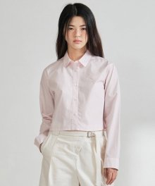 우먼 포플린 크롭셔츠 라이트 핑크