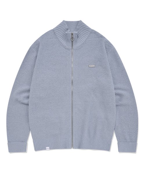 Буклированный кардиган на молнии, Light Blue