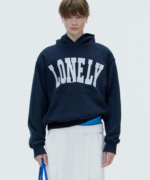 LONELY/LOVELY HOODIE NAVY-SKY BLUE