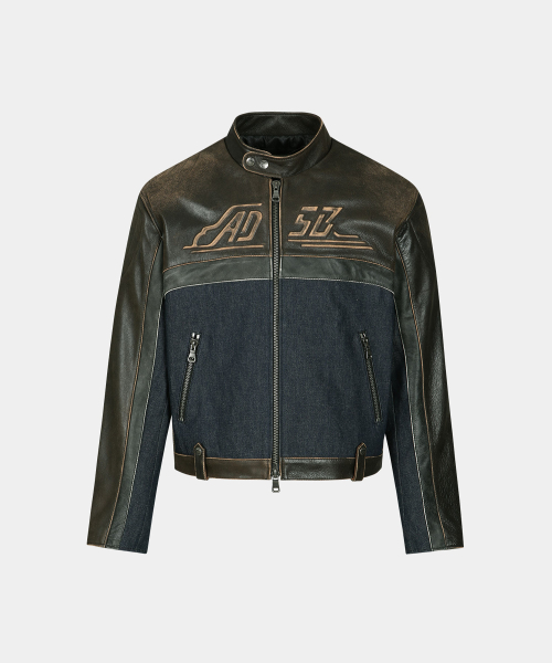 MUSINSA公式 | ANDERSSON BELL 24 Racing leather jacket awa591m(BROWN)