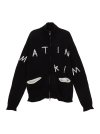 EMBROIDERY LOGO KNIT ZIP UP IN BLACK
