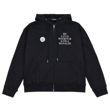 Big Font Rockstar Hoodie Zip-up (Black)