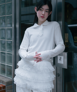 오헤시오(OHESHIO) cancan lace ribbon wrap skirt (w...