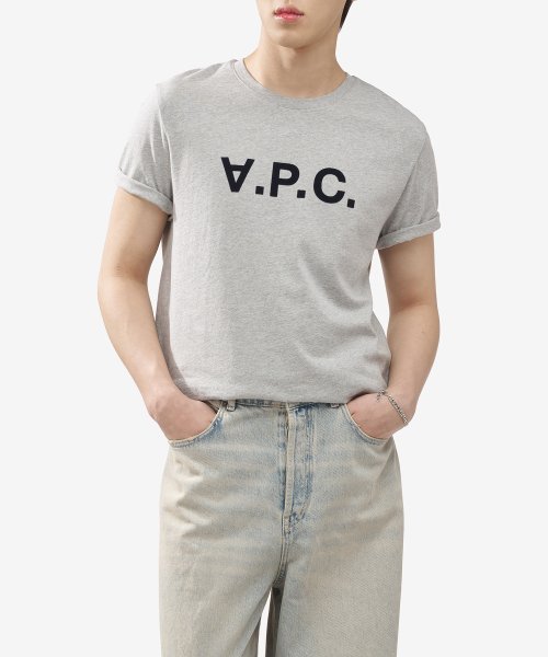 남성 VPC 로고 반소매 티셔츠 - 그레이 / COEZBH26943PLB