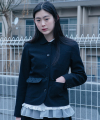 dot round collar jacket (black)