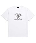 바리게이트(BARIGATE) Skeleton Logo 오버핏 반팔 티셔츠 (BS014) 화이트