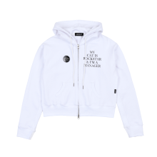 Big Font Rockstar Hoodie Zip-up (White)