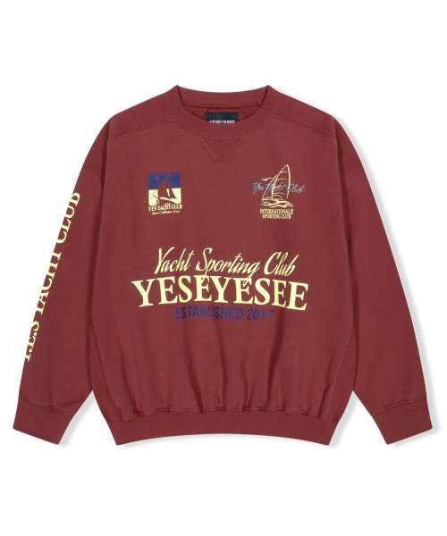 ★YESEYESEE★ YES Yacht sweatshirt Brick Red YS240TSWCW02BRE 예스아이씨(YESEYESEE) Y.E.S Yacht sweatshirt Brick Red