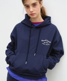 FRENCH CROP HOODY - NAVY