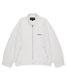 Abstract Jacquard Zip Jacket White