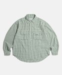 에스피오나지(ESPIONAGE) Double Pocket Gingham Shirt Leaf