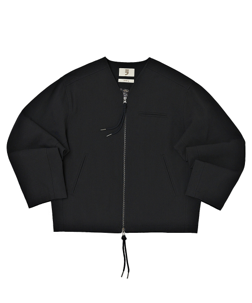 Earth Cotton Y Zip-Up Jacket (Black)