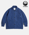 French Wide Work Jacket (Moleskin) Washed Blue
