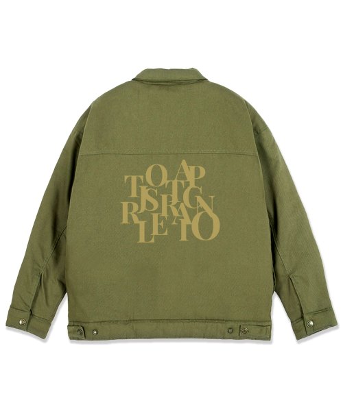 Оверсайз куртка-тракер с большим лого - Khaki