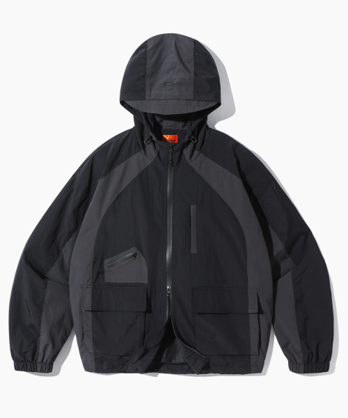 Vlad 2WAY Authentic Hooded Windbreaker Jacket_Charcoal/Black preview