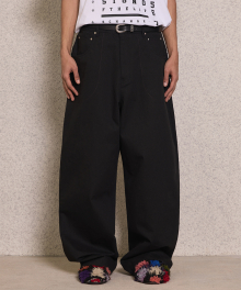 Baggy Biggy Wide Pants - BLACK