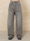Wide Semi Flare Denim Pants [Vintage Grey]