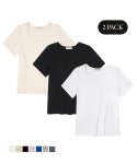 시야쥬(SIYAZU) [2 PACK] U-neck 티셔츠 SITP5063