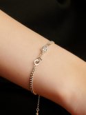 유니제이(UNI.J) Cross & Curve Chain Silver Bracelet Ib295 [Silver]