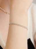 유니제이(UNI.J) Mesh Line Silver Bracelet Ib305 [Silver]