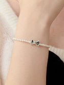 유니제이(UNI.J) Petite Ribbon Pearl Silver Bracelet Ib304 [Silver]
