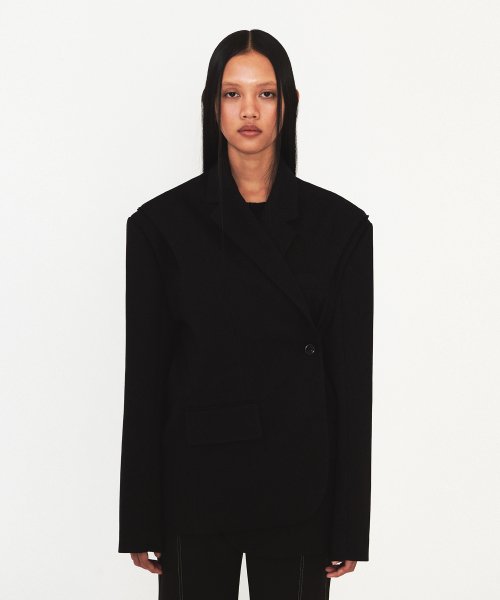 RELAXED WIDE VEST JACKET (black)