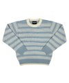 Stripe Round Neck Knit (Sky Blue)